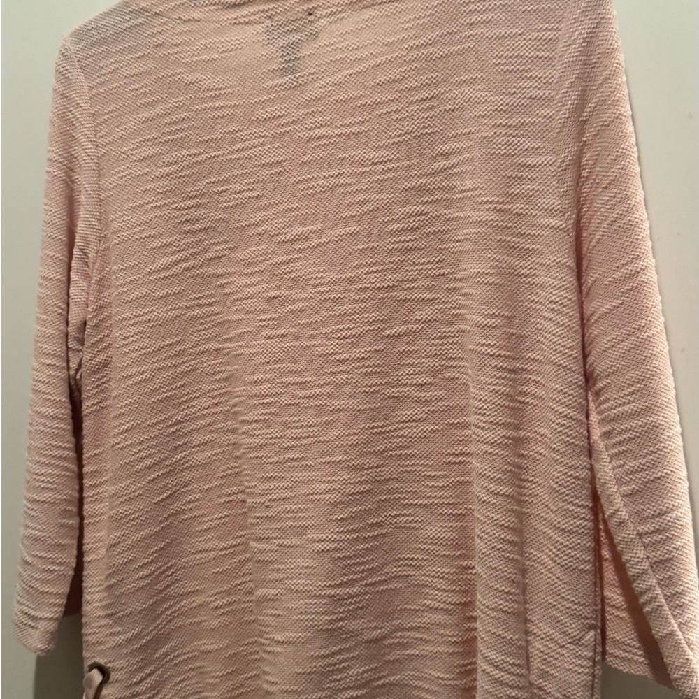 Jones of New York, woven light pink blush top, ties at sides - Picture 4 of 4